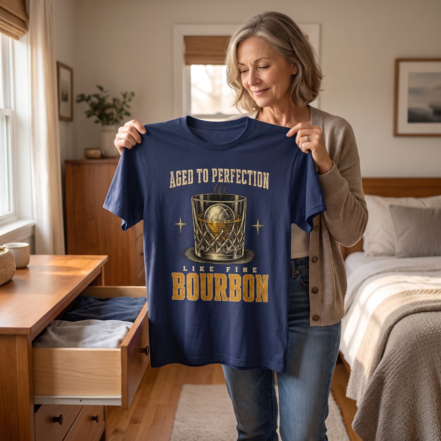 "Aged To Perfection Like Fine Bourbon" Whiskey Lover T-Shirt