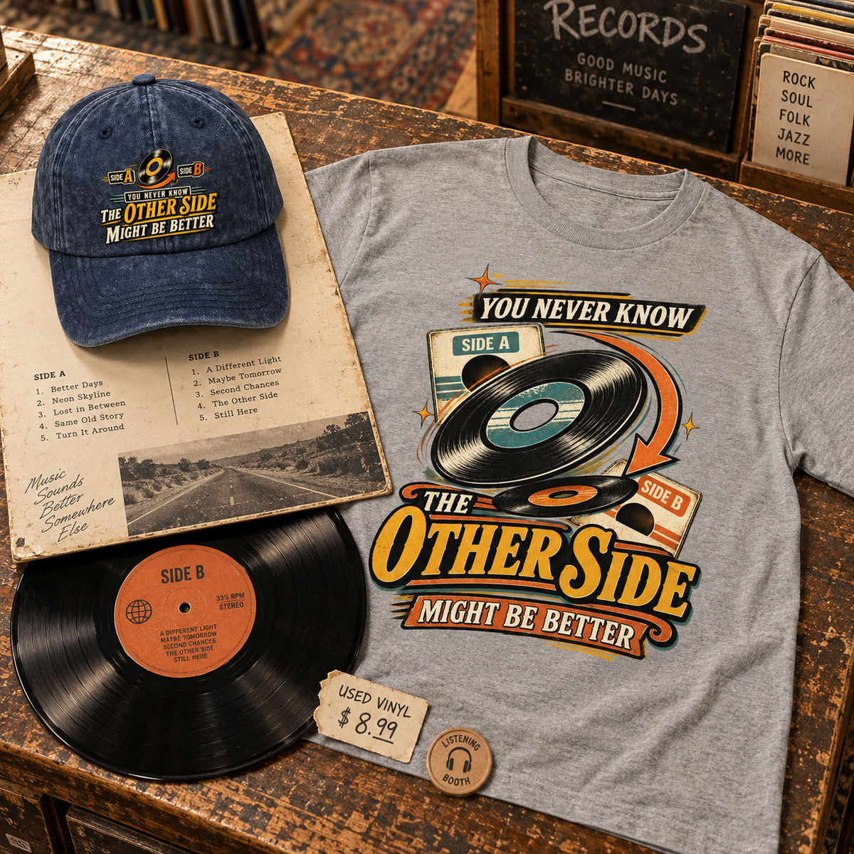 "You Never Know. The Other Side Might Be Better" Vintage Washed Cap