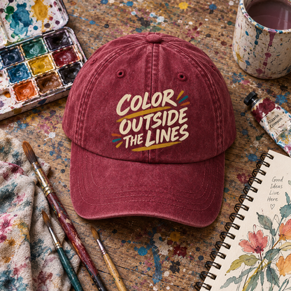 "Color Outside The Lines" Vintage Washed Cap