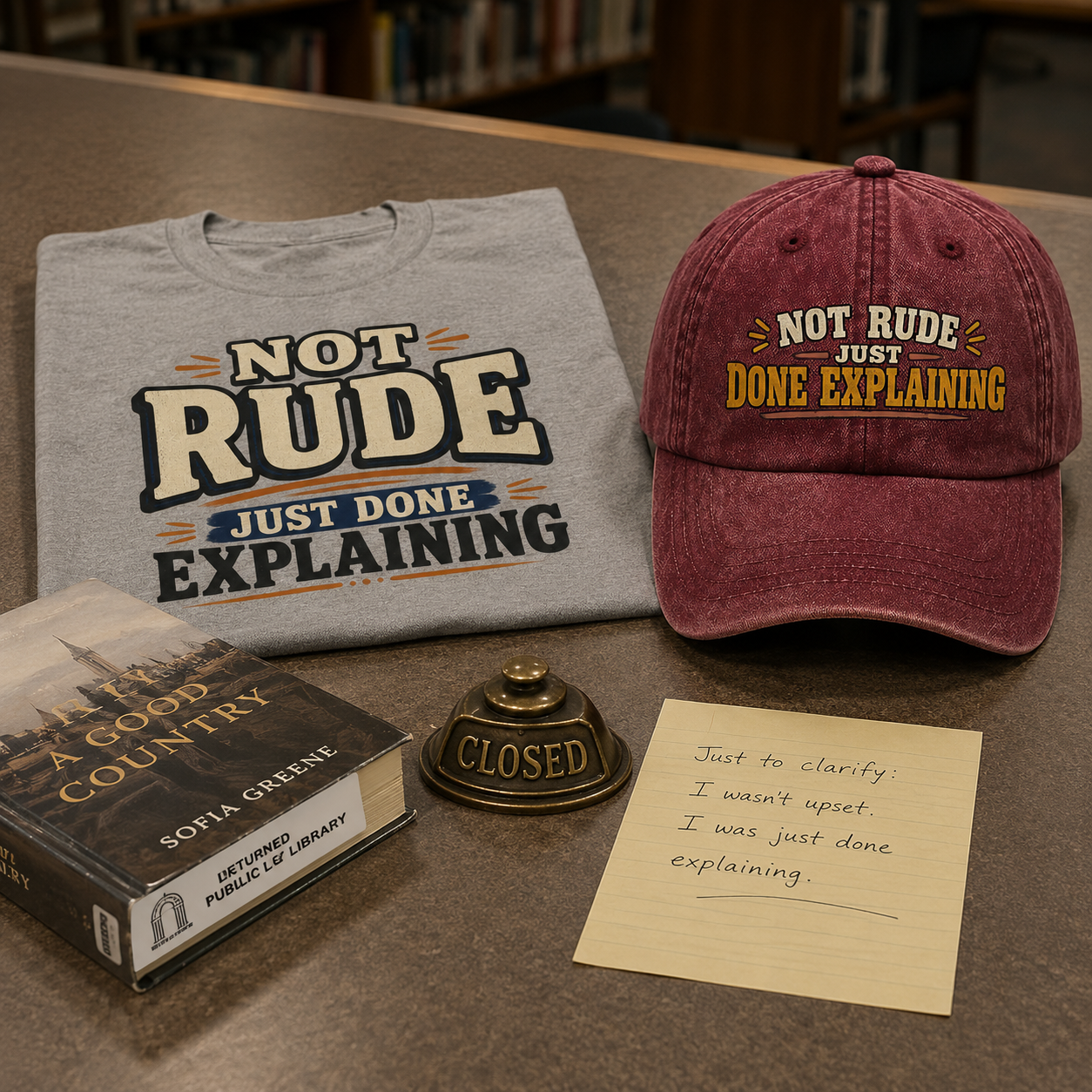 "Not Rude. Just Done Explaining" Vintage Washed Cap