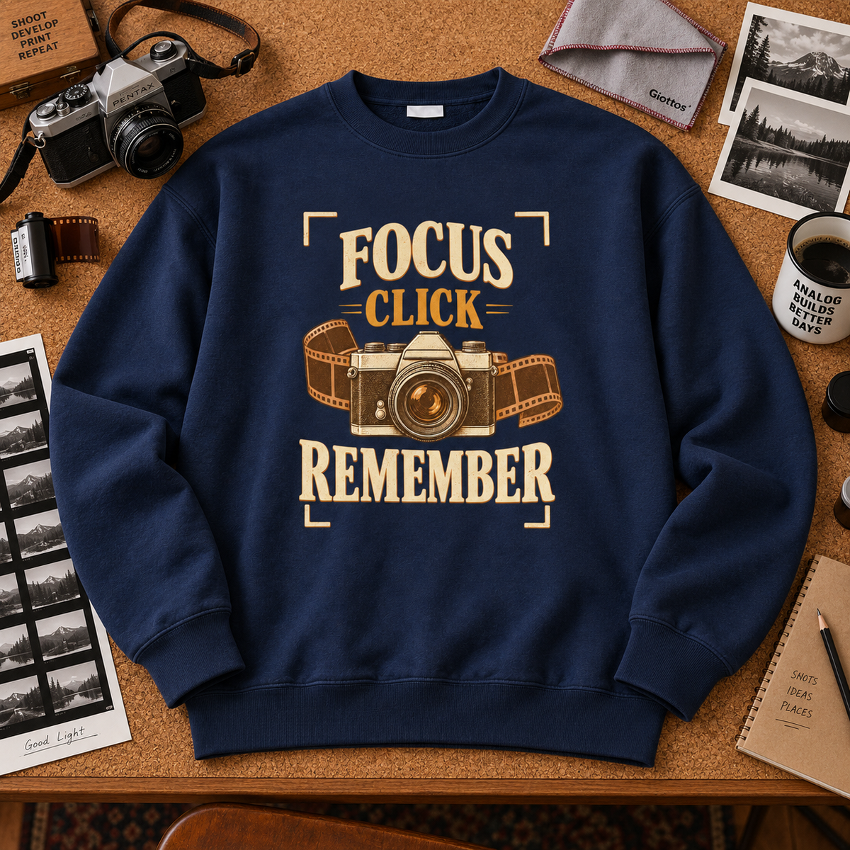 "Focus Click Remember" Vintage Sweatshirt