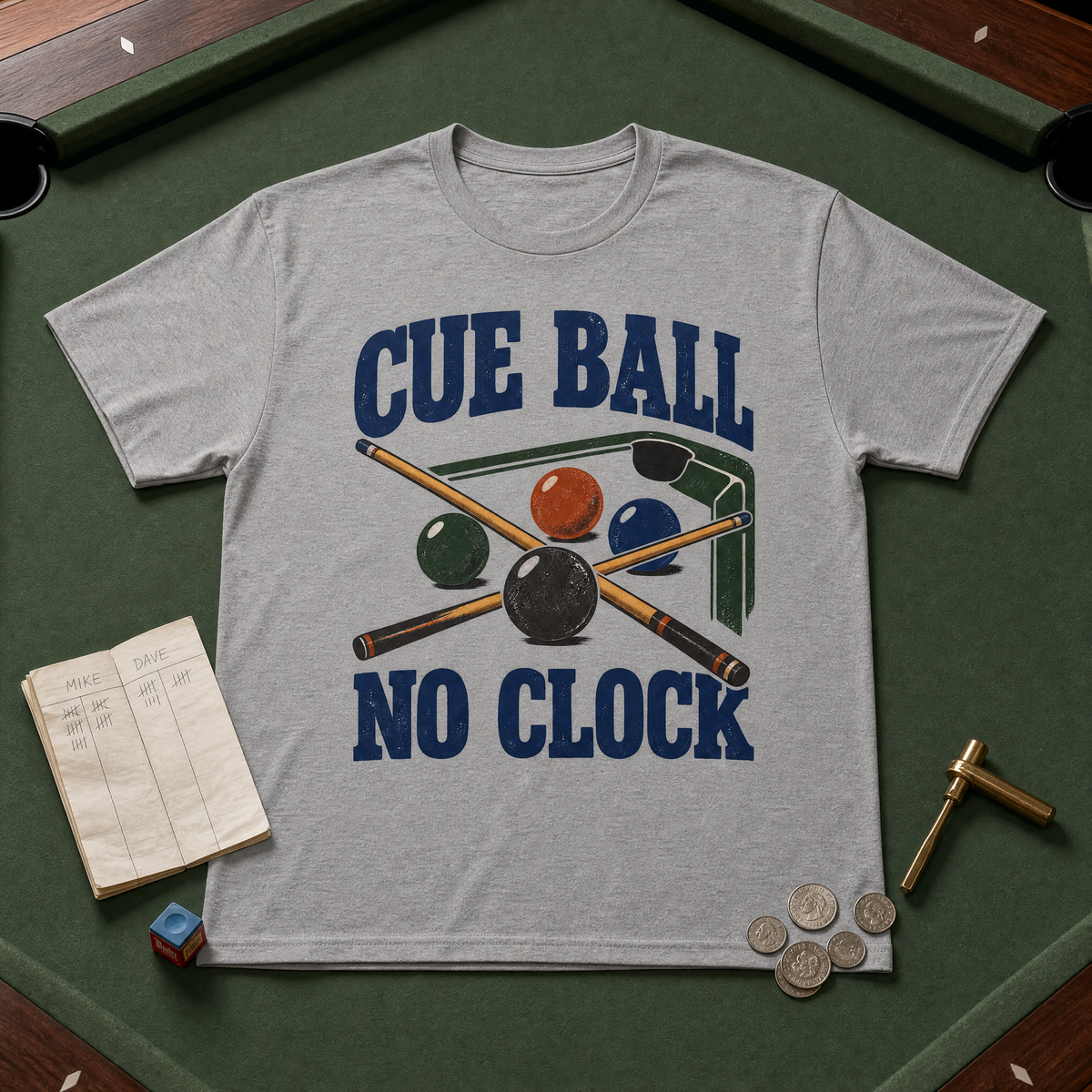 "Cue Ball No Clock" Vintage T-Shirt