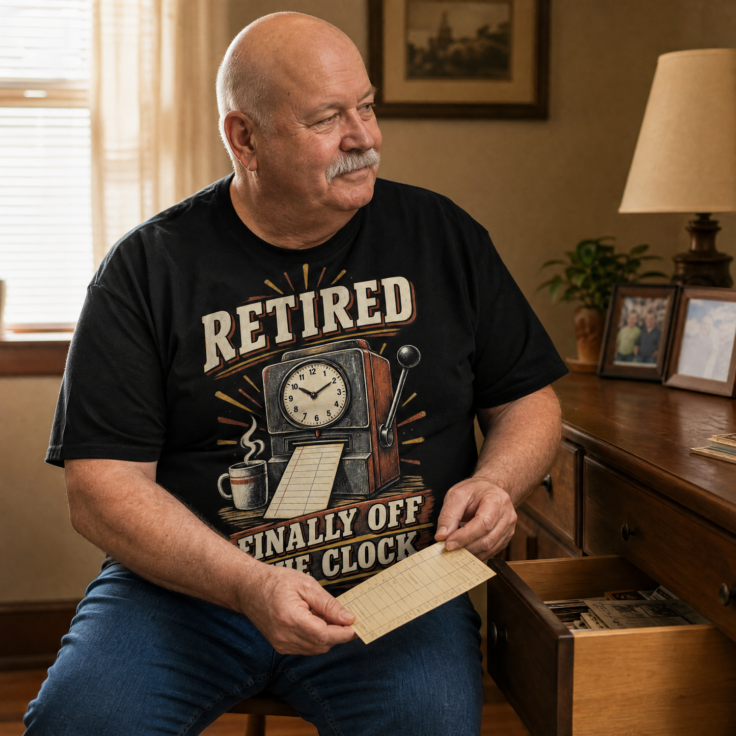 "Retired. Finally Off The Clock" Vintage T-Shirt