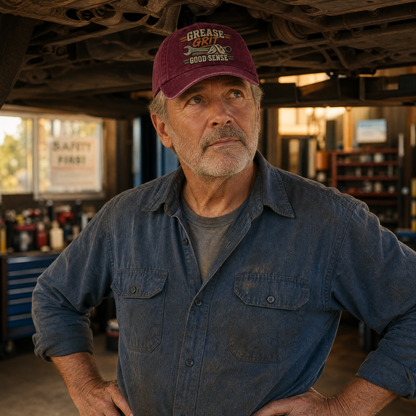 "Grease Grit Good Sense" Vintage Washed Cap