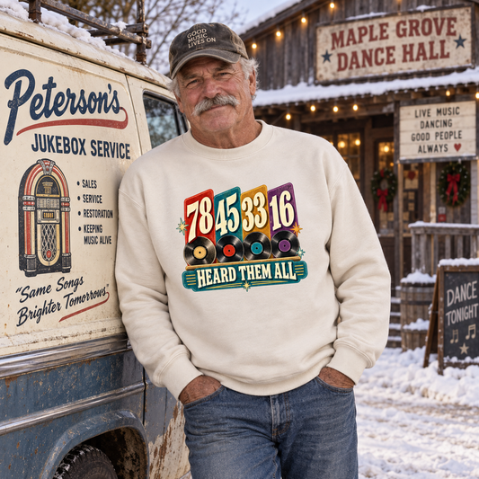 "78 45 33 16 Heard Them All" Vintage Sweatshirt