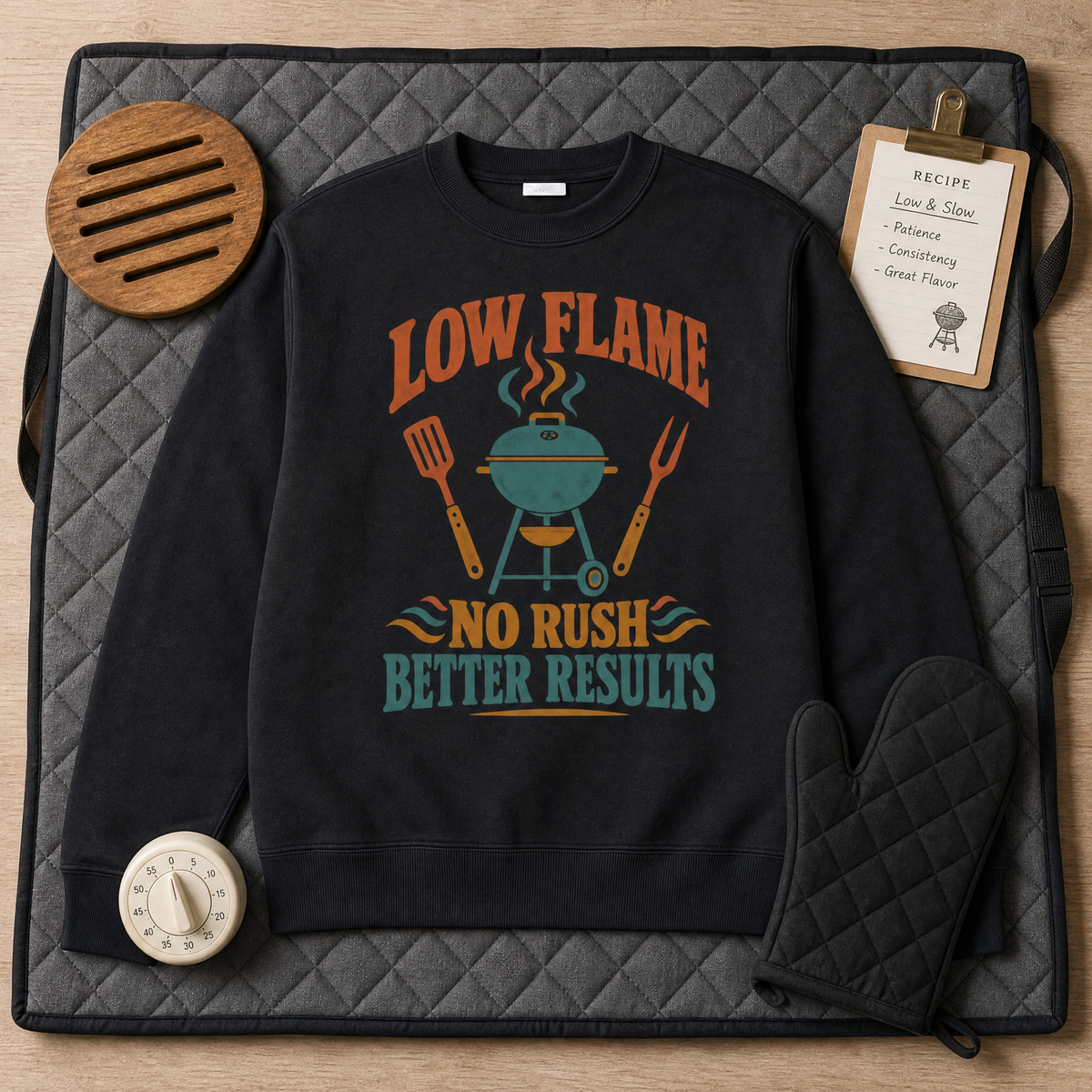 "Low Flame. No Rush Better Results" Vintage Sweatshirt