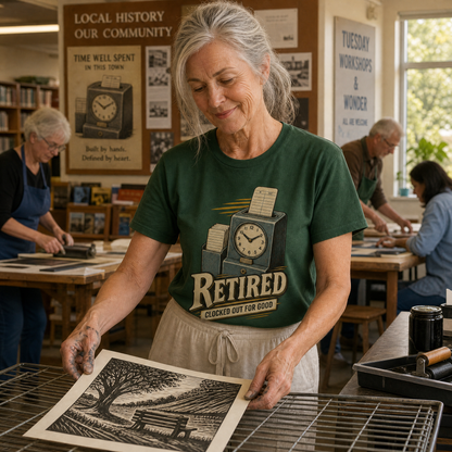 "Retired. Clocked Out For Good" Vintage T-Shirt