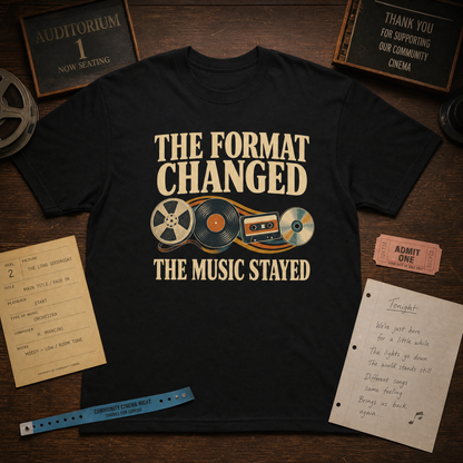 "The Format Changed. The Music Stayed" Vintage T-Shirt
