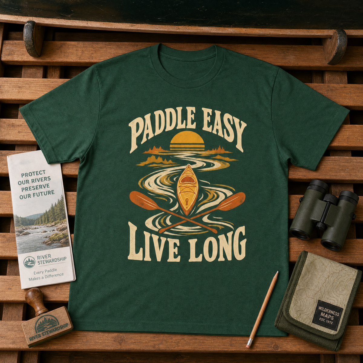 "Paddle Easy. Live Long" Vintage T-Shirt