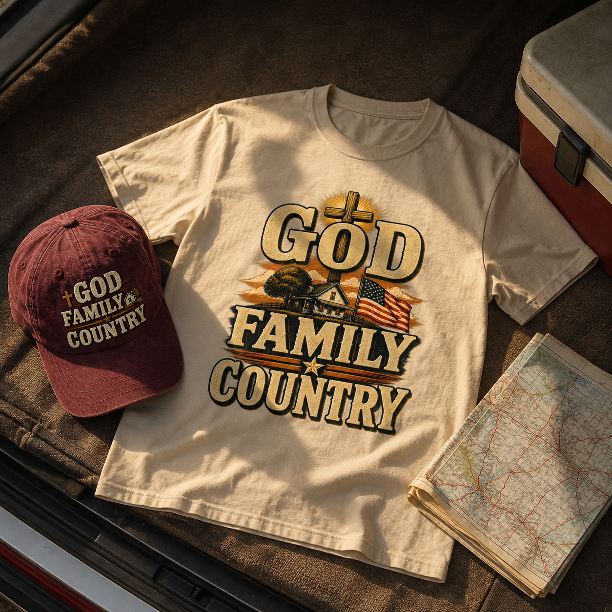 "God Family Country" Vintage T-Shirt