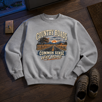 "Country Roads. Common Sense. Way Home" Vintage Sweatshirt