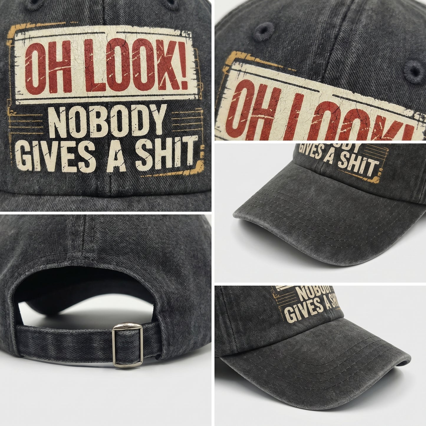 "Oh Look! Nobody Gives a Sh*t" Vintage Washed Cap