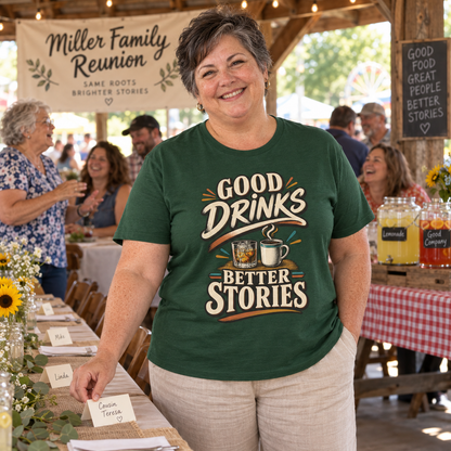 "Good Drinks. Better Stories" Vintage T-Shirt