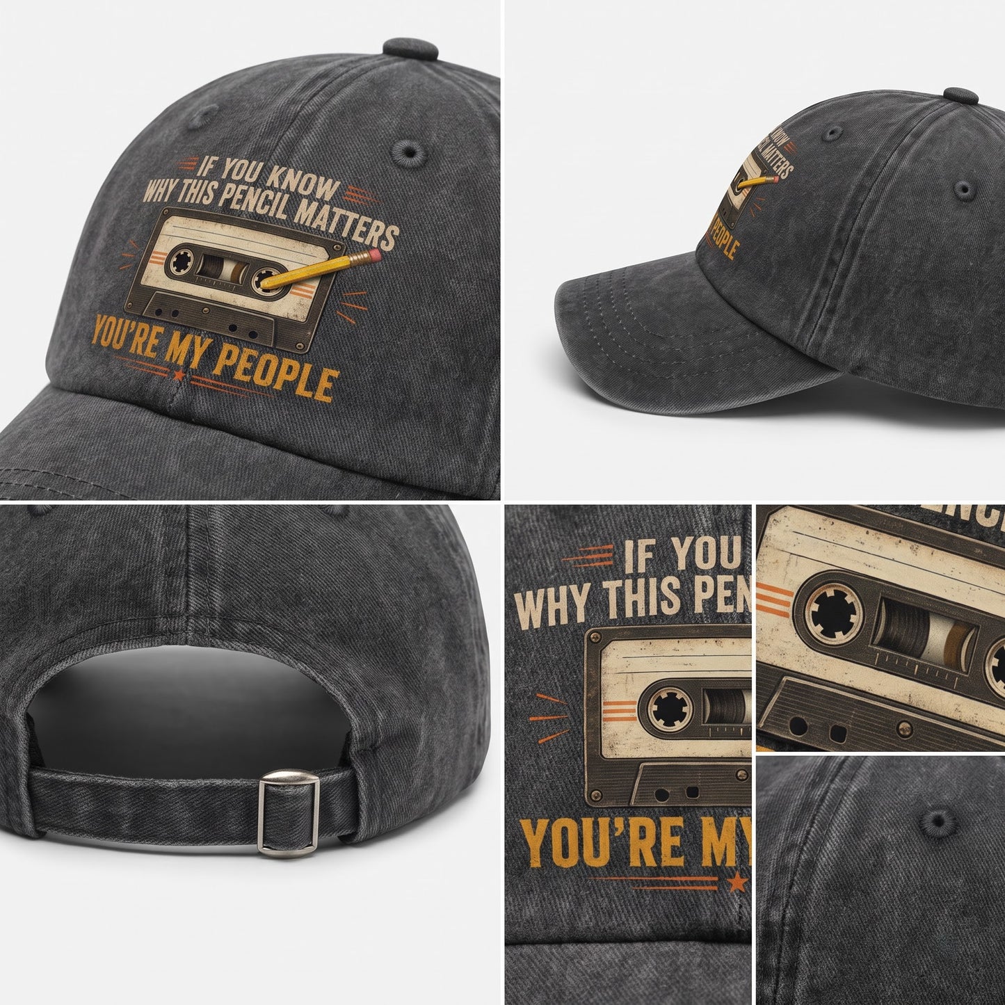 "If You Know Why This Pencil Matters, You're My People" Vintage Washed Cap