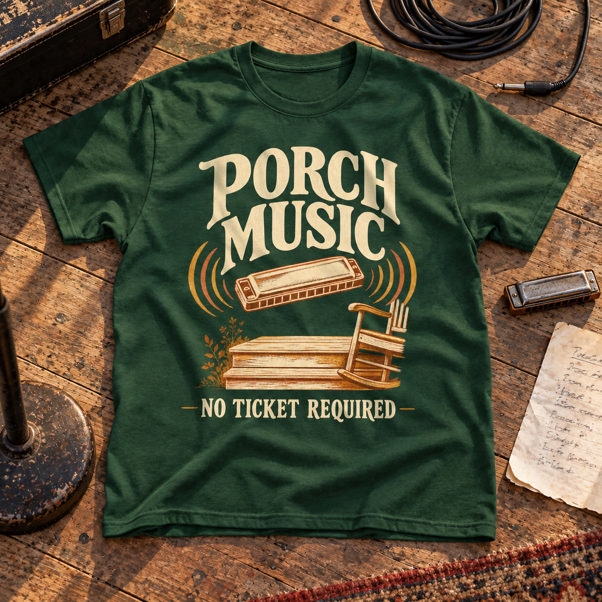 "Porch Music. No Ticket Required" Vintage T-Shirt