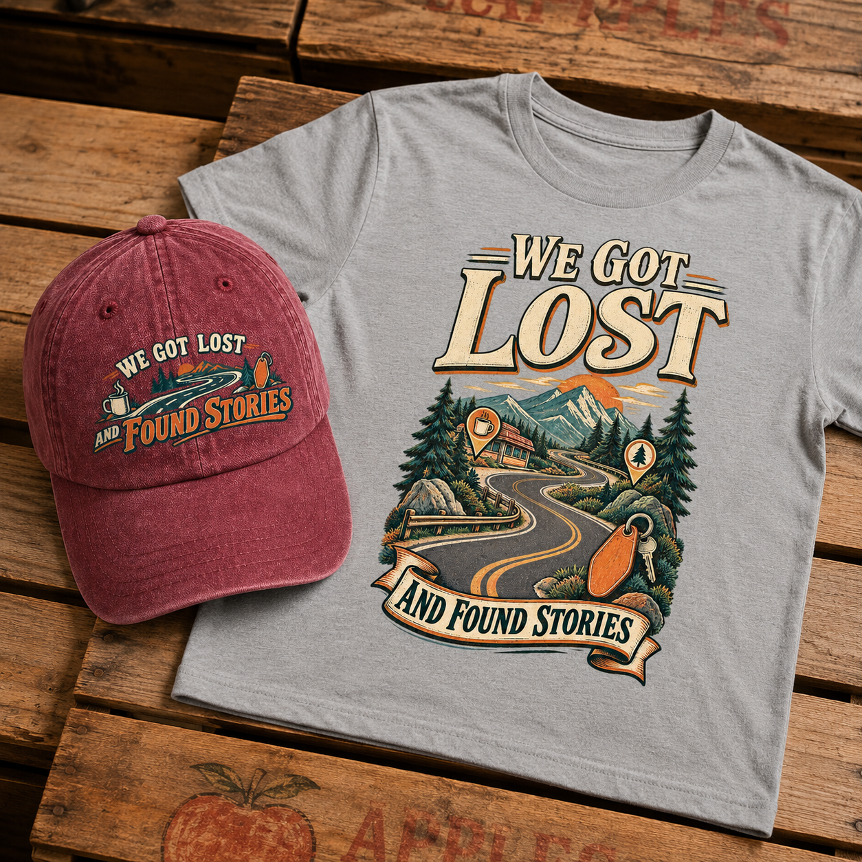 "We Got Lost And Found Stories" Vintage T-Shirt