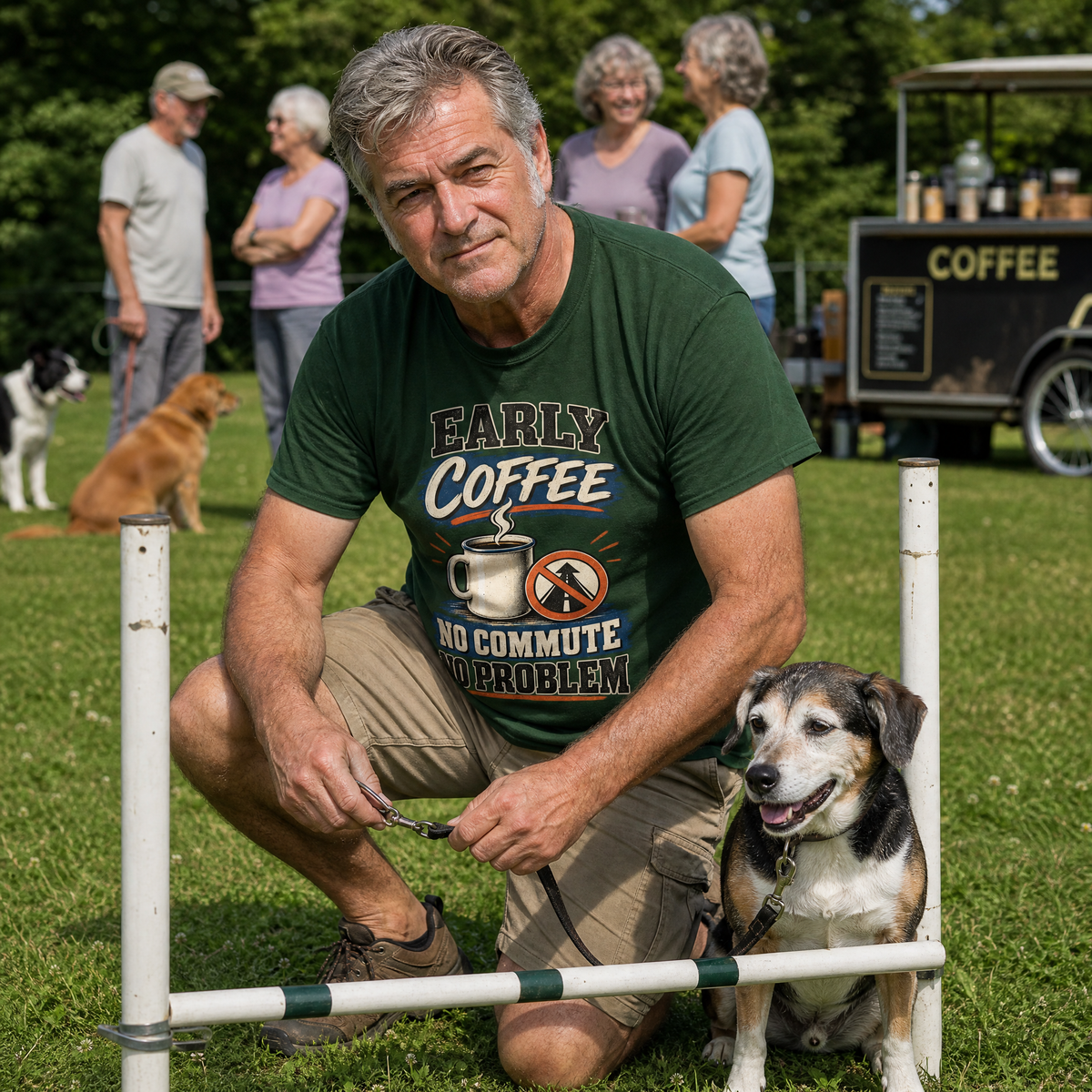 "Early Coffee. No Commute No Problem" Vintage T-Shirt
