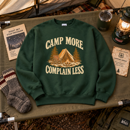 "Camp More. Complain Less" Vintage Sweatshirt