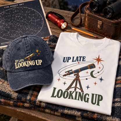 "Up Late Looking Up" Vintage Washed Cap