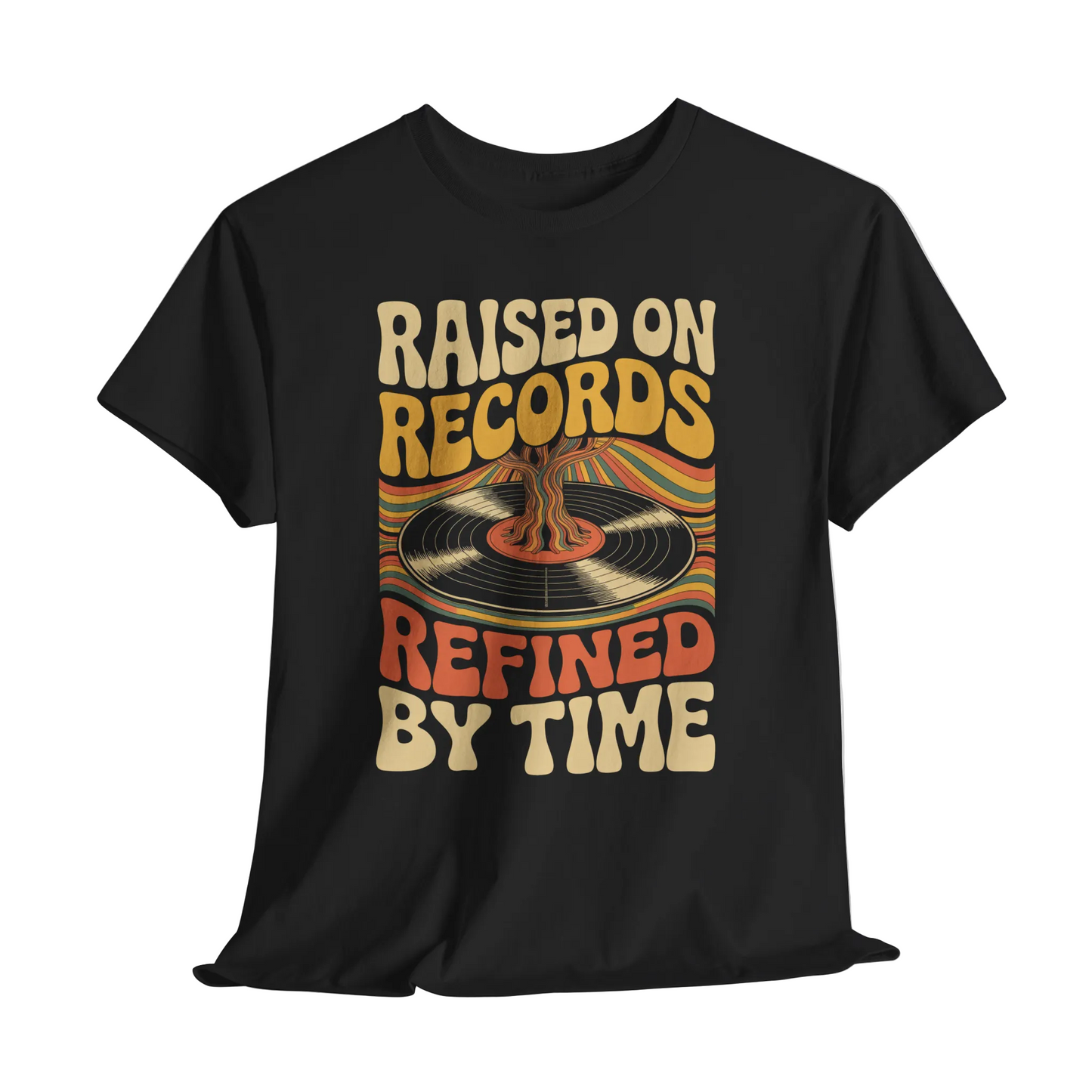 "Raised On Records. Refined By Time" Vintage T-Shirt