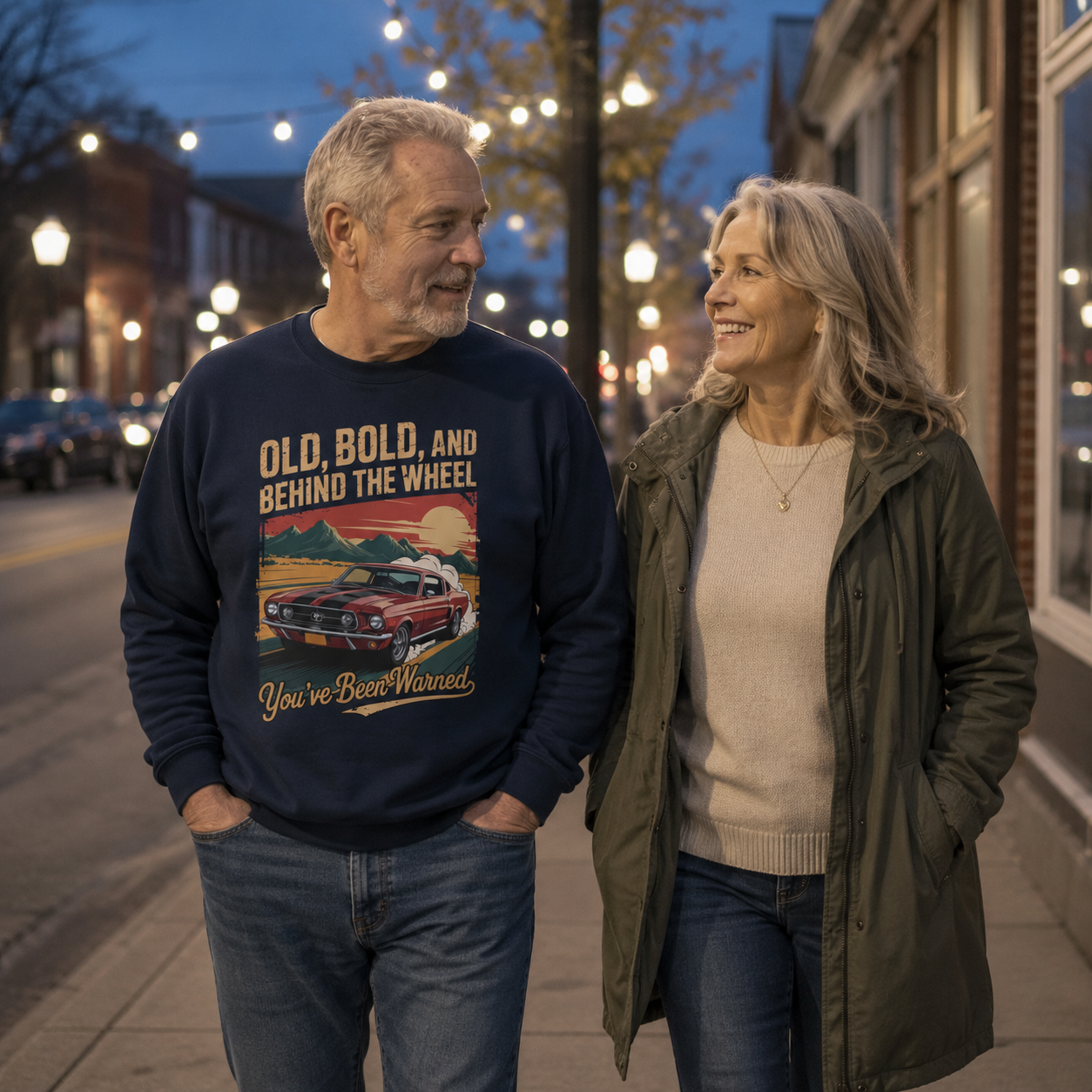 "Old, Bold, and Behind the Wheel. You’ve Been Warned" Vintage Sweatshirt