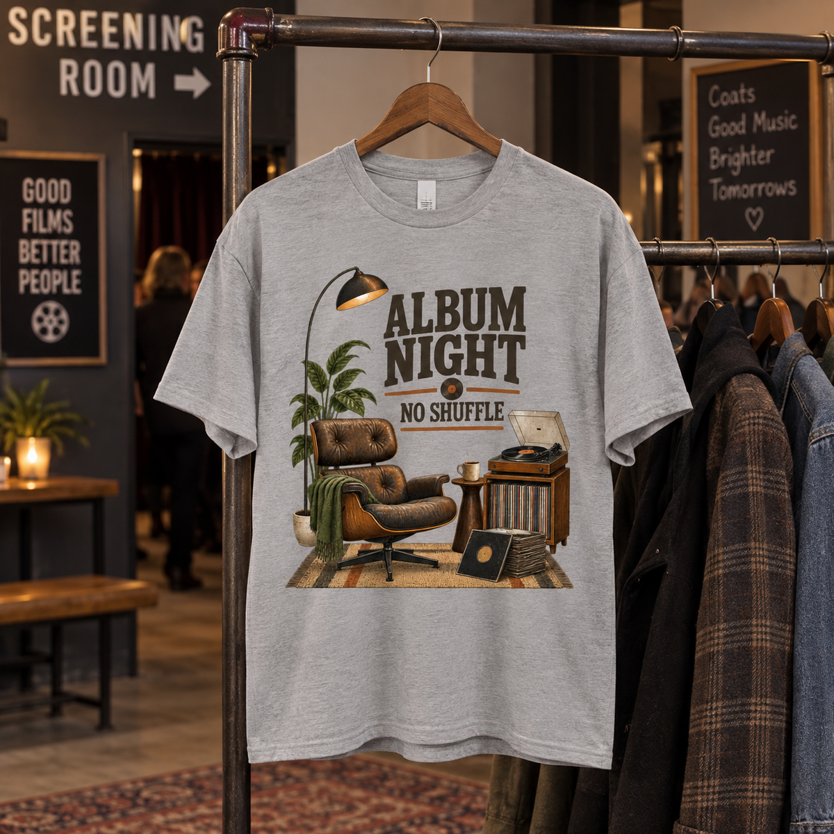 "Album Night. No Shuffle" Vintage T-Shirt