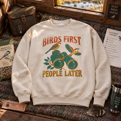 "Birds First. People Later" Vintage Sweatshirt
