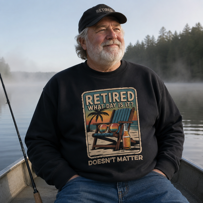 "Retired. What Day Is It Doesn’t Matter" Vintage Sweatshirt