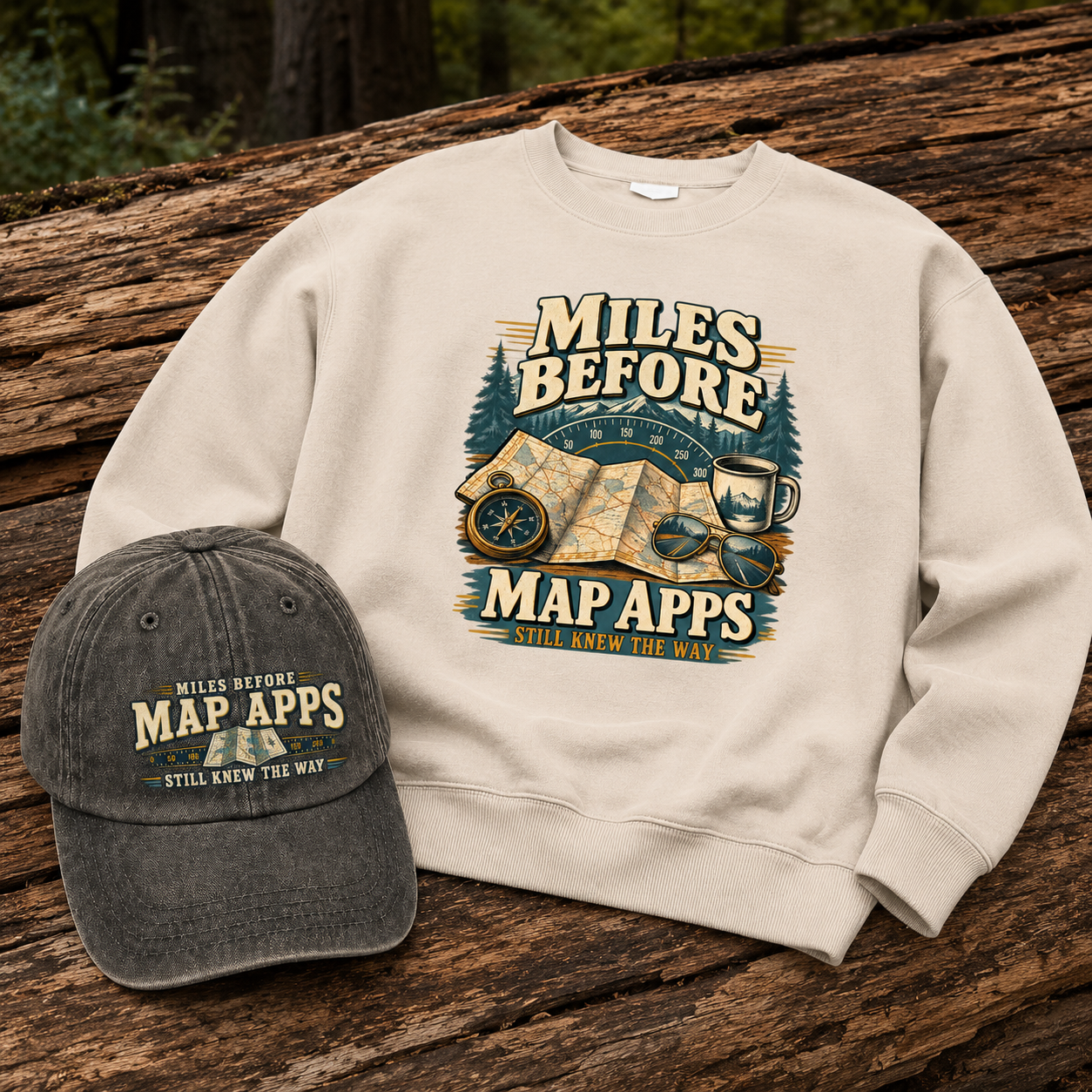 "Miles Before Map Apps Still Knew The Way" Vintage Sweatshirt