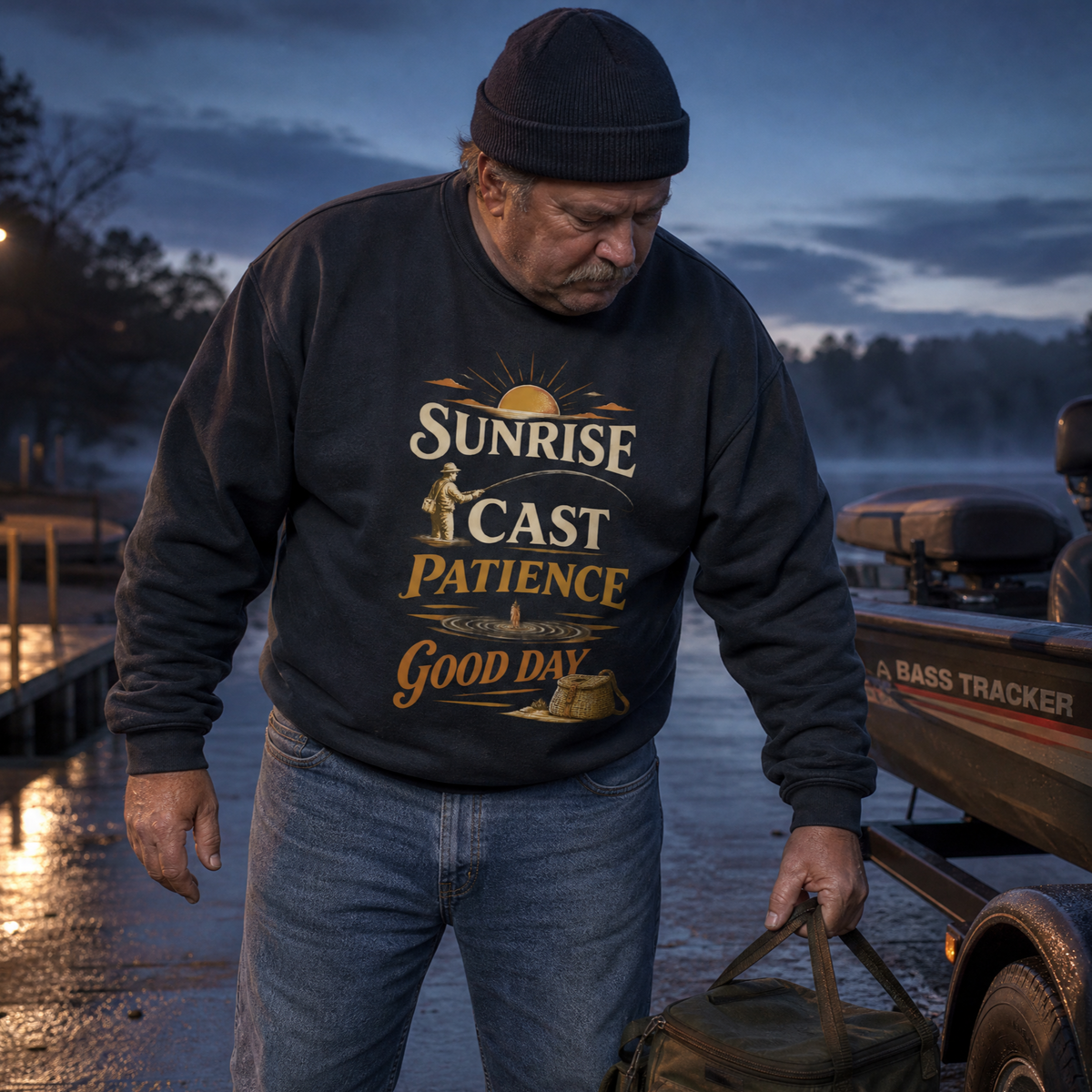 "Sunrise Cast Patience. Good Day" Vintage Sweatshirt