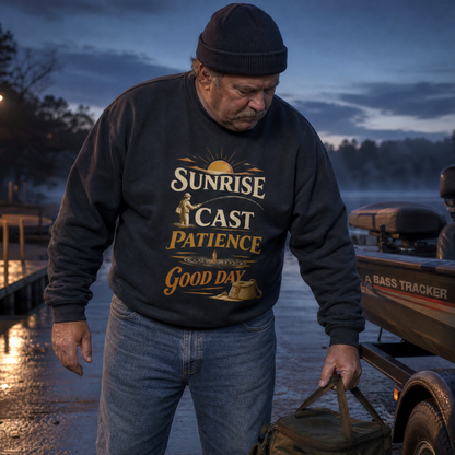 "Sunrise Cast Patience. Good Day" Vintage Sweatshirt