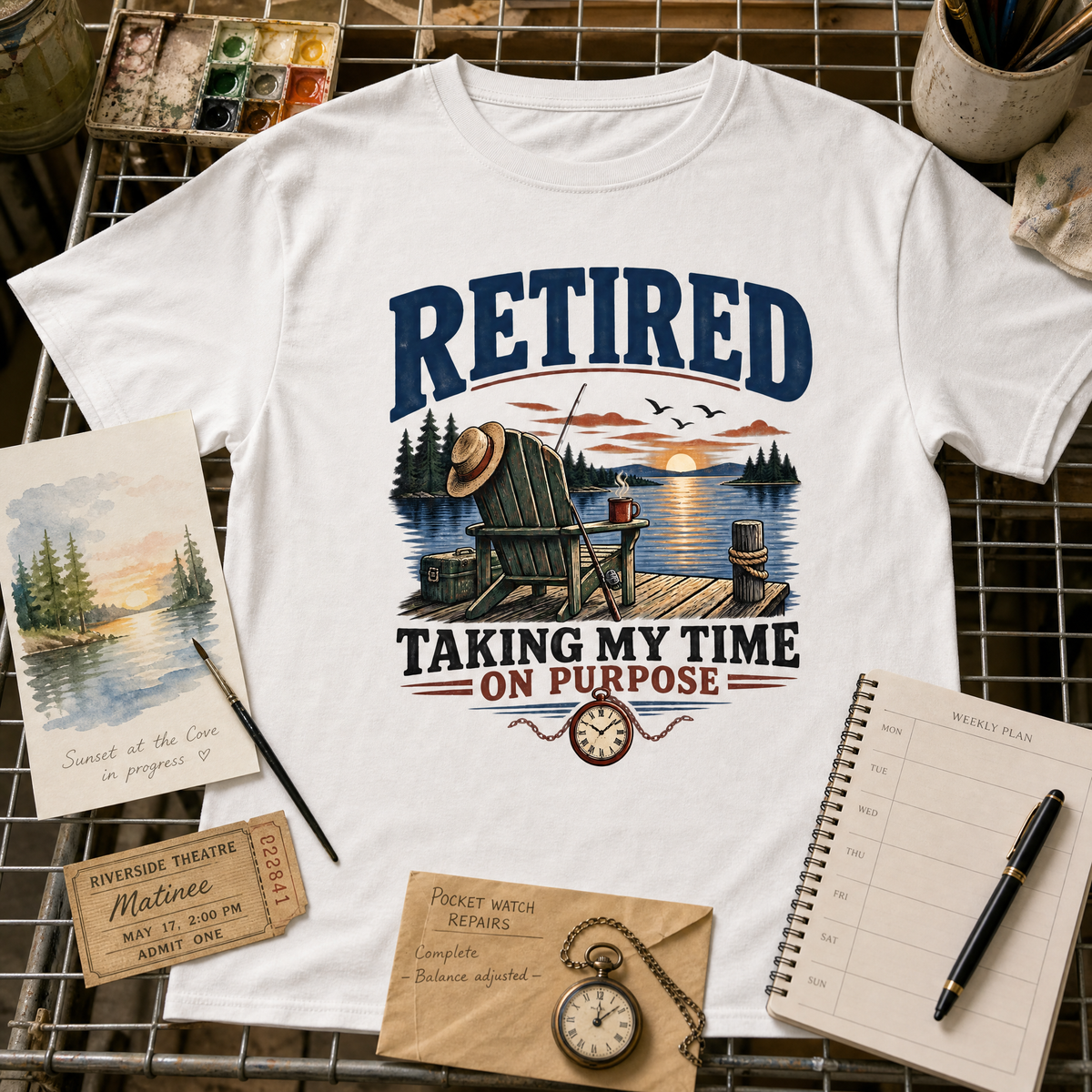 "Retired. Taking My Time On Purpose" Vintage T-Shirt