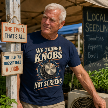 "We Turned Knobs. Not Screens" Vintage T-Shirt