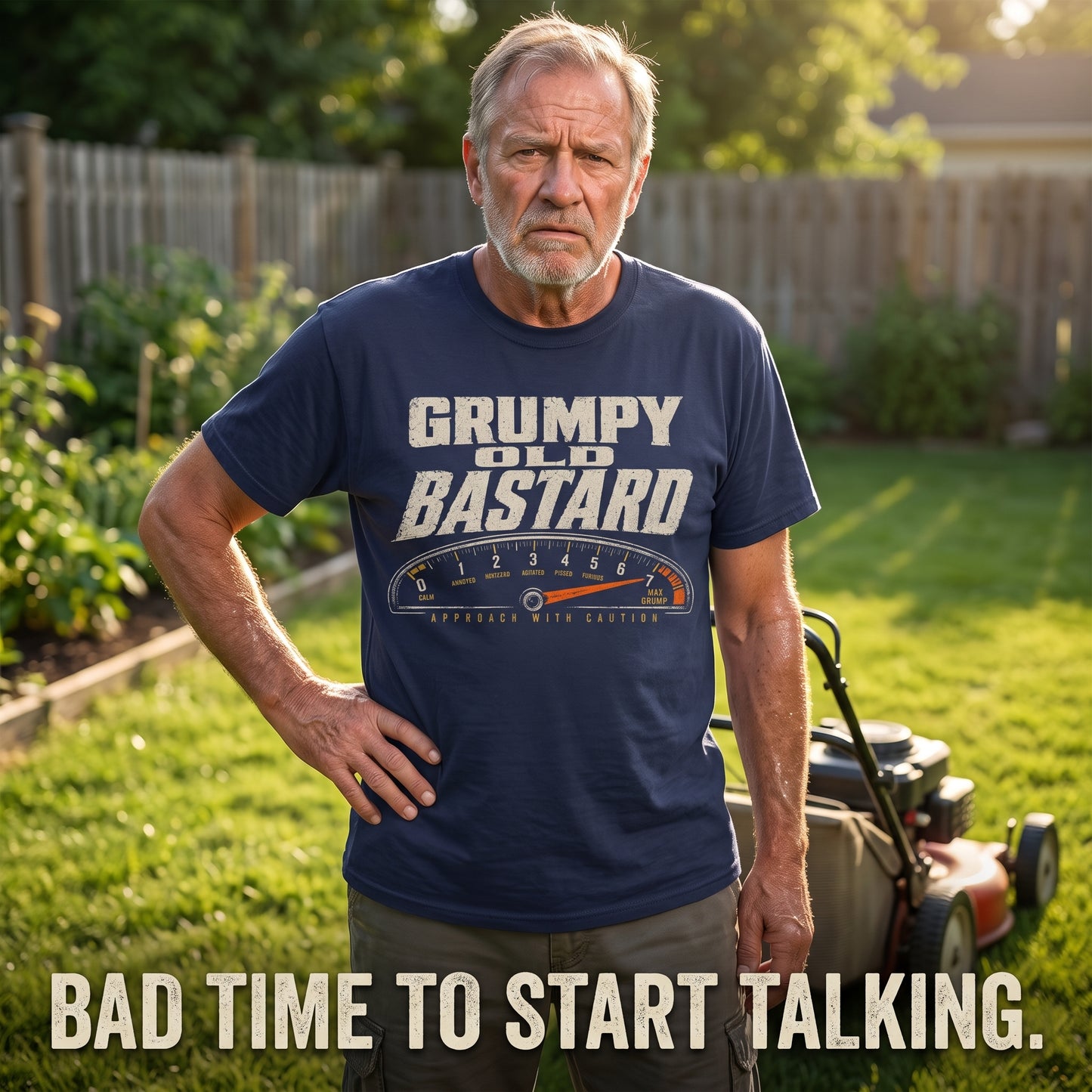 "Grumpy Old Bastard Approach with Caution" Vintage T-Shirt