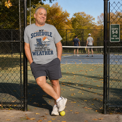 "My Schedule Depends On The Weather" Vintage T-Shirt