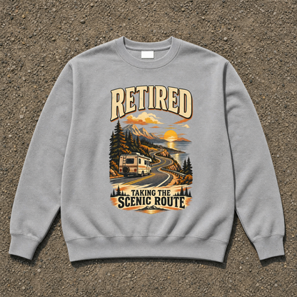 "Retired. Taking The Scenic Route" Vintage Sweatshirt
