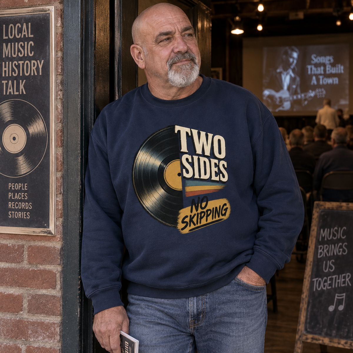 "Two Sides. No Skipping" Vintage Sweatshirt