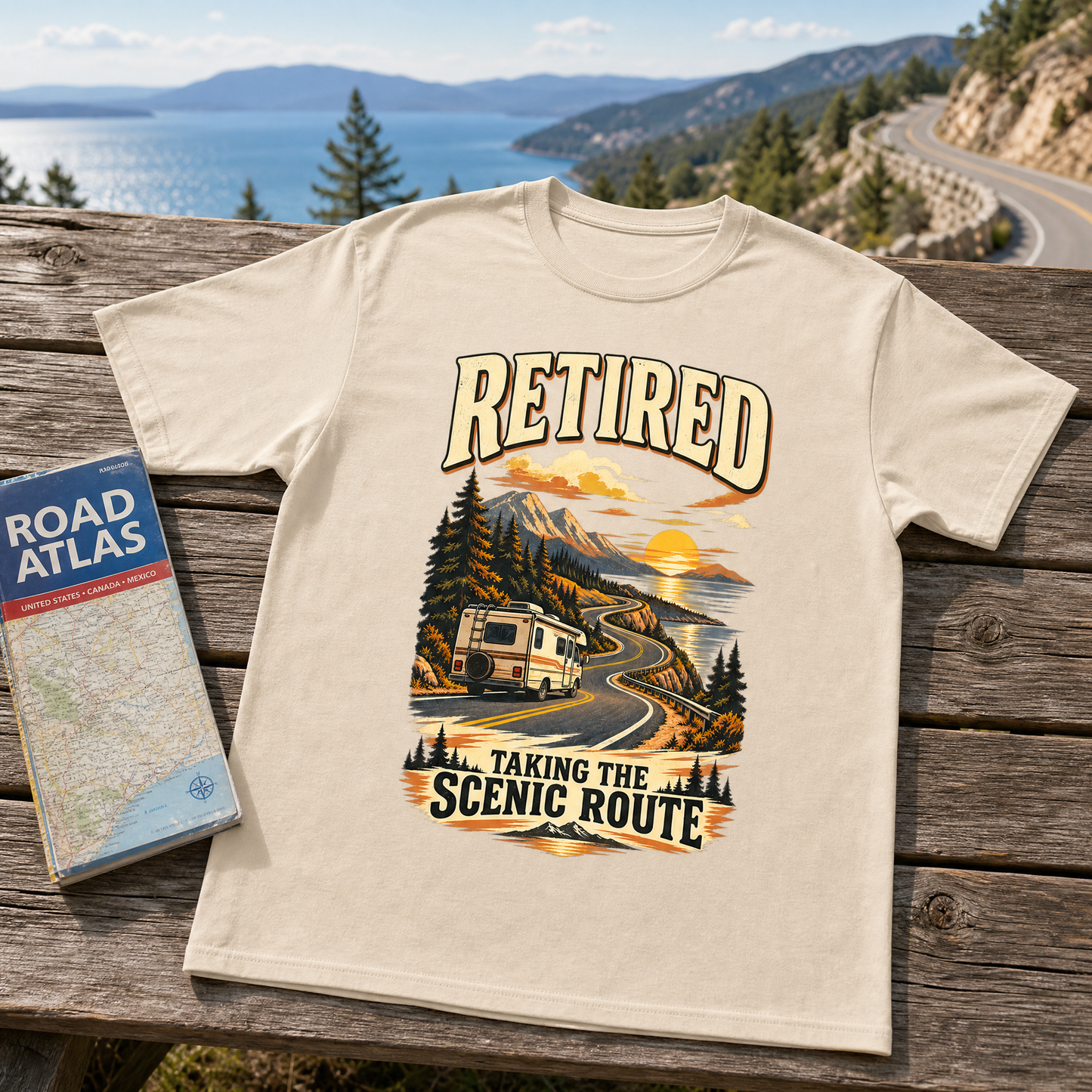 "Retired. Taking The Scenic Route" Vintage T-Shirt