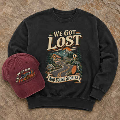 "We Got Lost And Found Stories" Vintage Sweatshirt