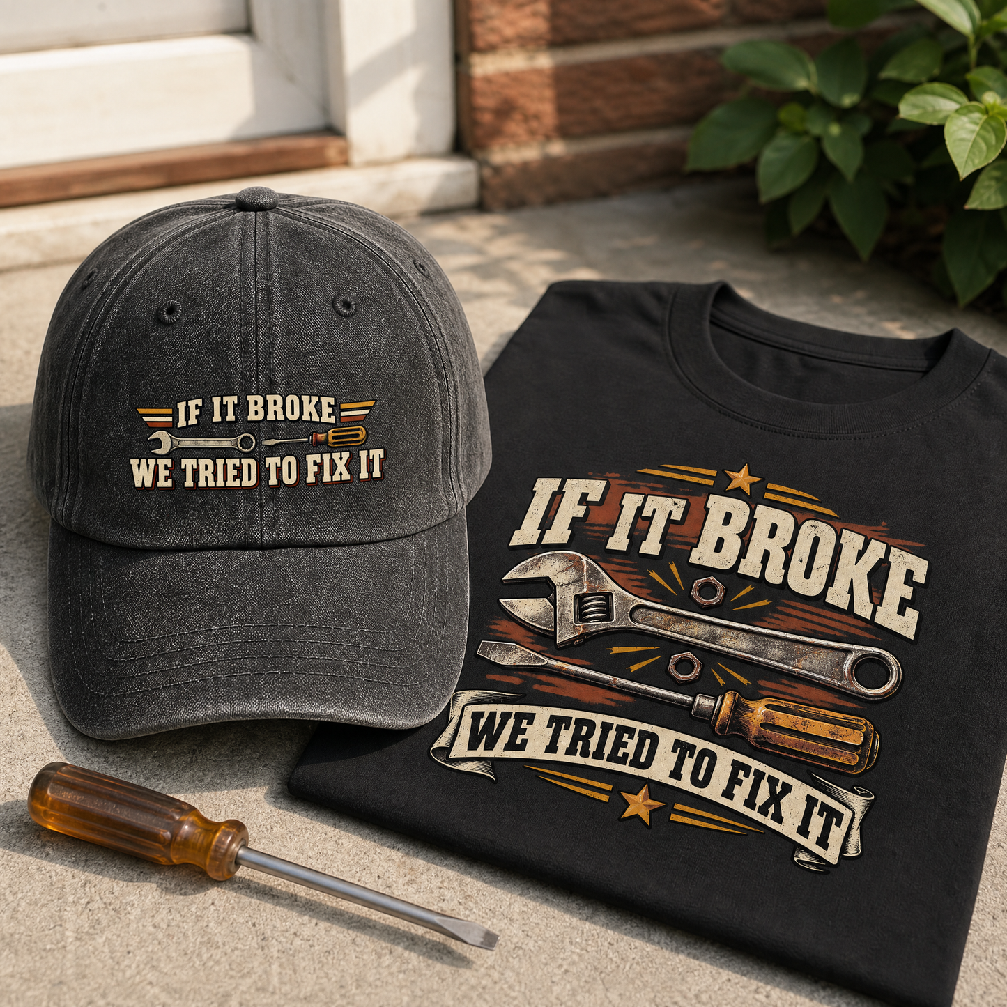 "If It Broke We Tried To Fix It" Vintage T-Shirt