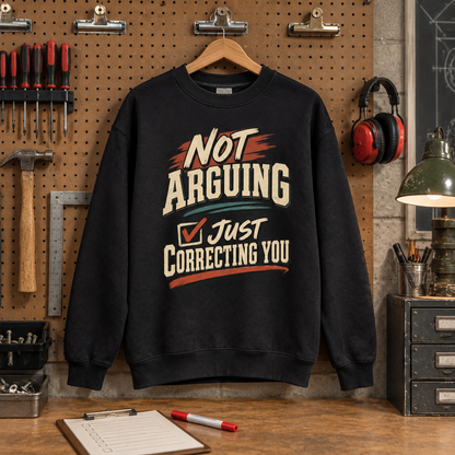 "Not Arguing. Just Correcting You" Vintage Sweatshirt