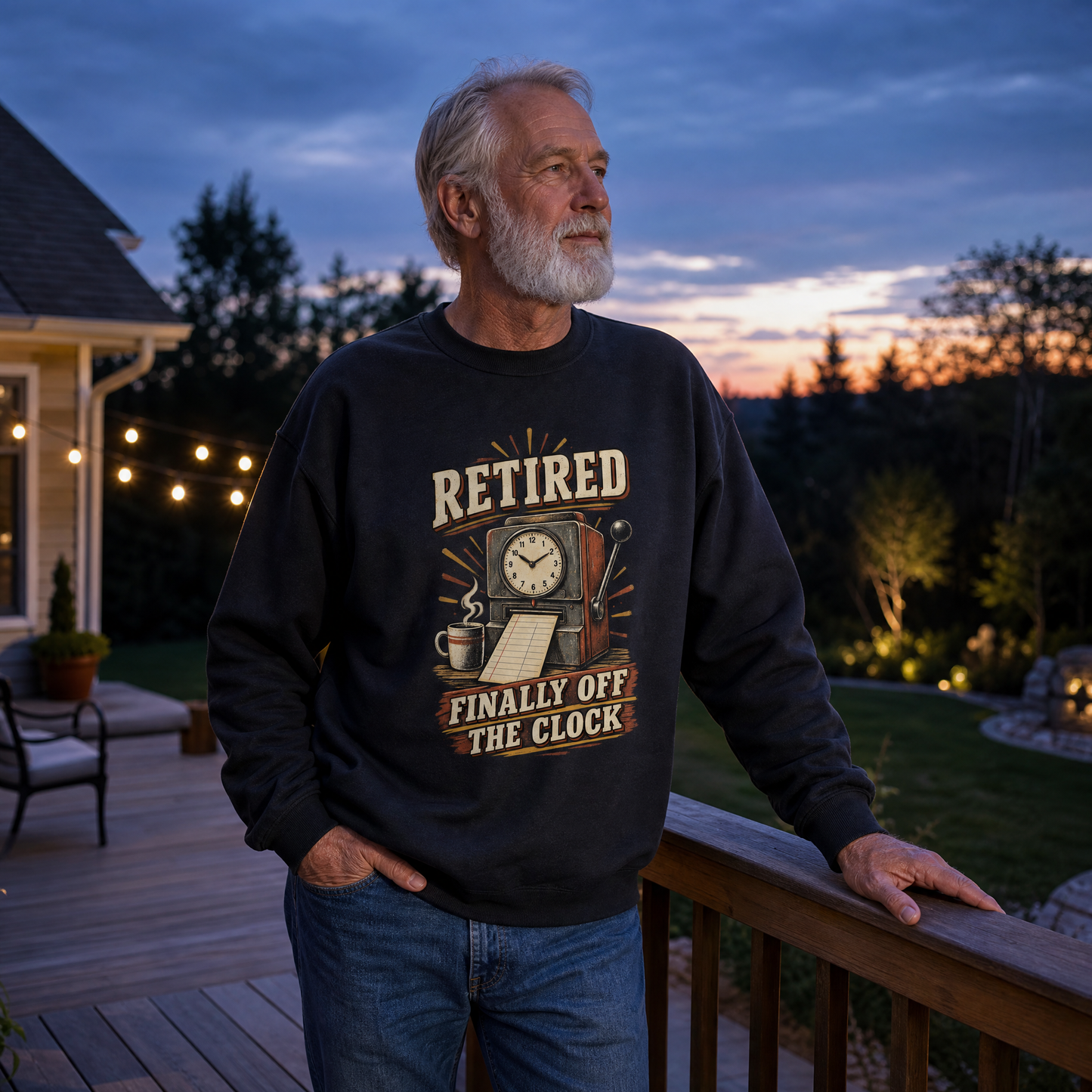 "Retired. Finally Off The Clock" Vintage Sweatshirt