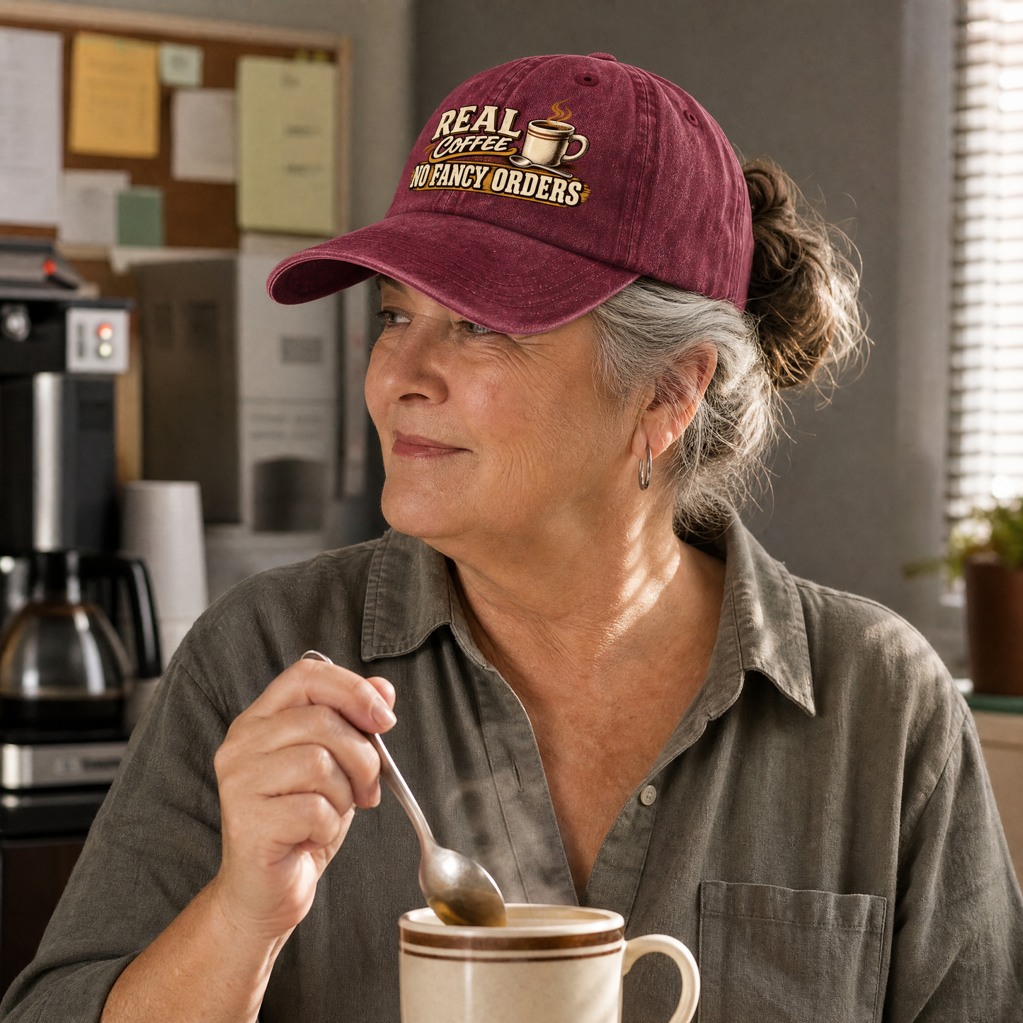 "Real Coffee. No Fancy Orders" Vintage Washed Cap