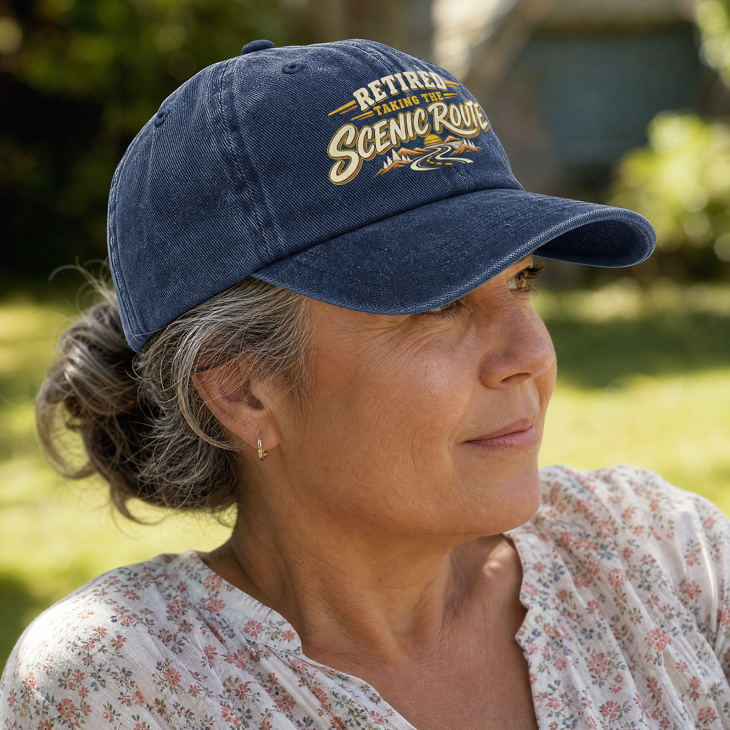 "Retired. Taking The Scenic Route" Vintage Washed Cap