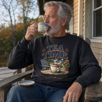 "Tea Time. No Deadlines" Vintage Sweatshirt