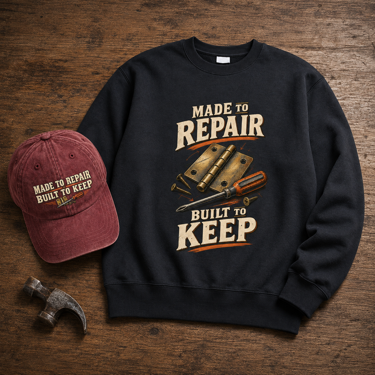 "Made To Repair. Built To Keep" Vintage Sweatshirt
