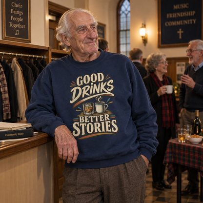 "Good Drinks. Better Stories" Vintage Sweatshirt