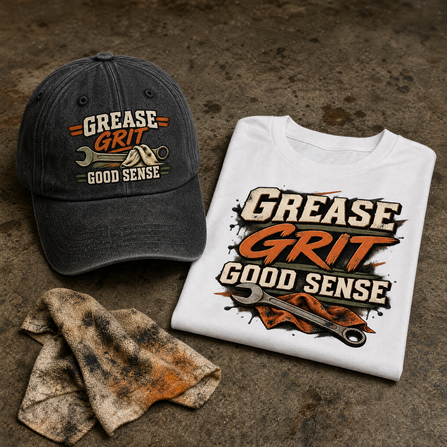 "Grease Grit Good Sense" Vintage T-Shirt
