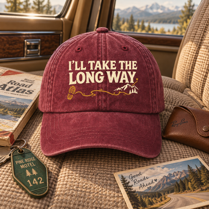 "I’ll Take The Long Way" Vintage Washed Cap