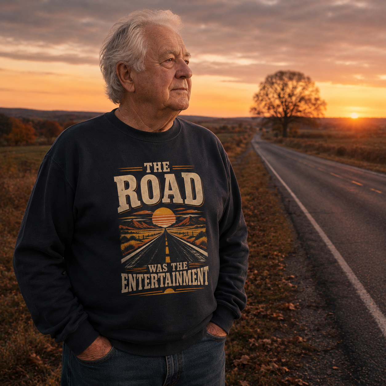 "The Road Was The Entertainment" Vintage Sweatshirt